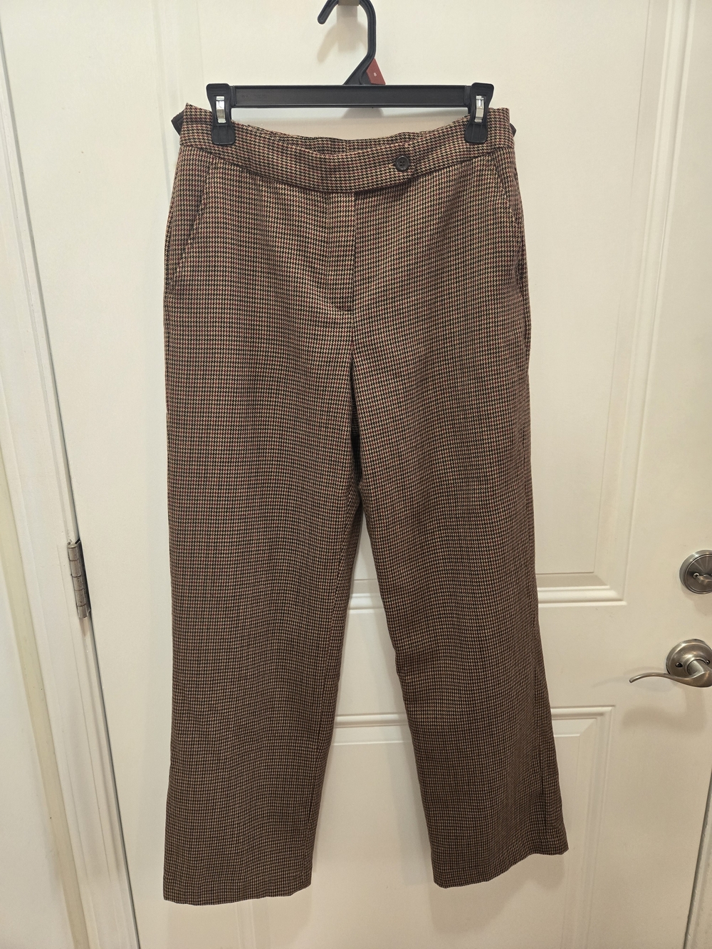 Harve Benard Brown Plaid Straight-Leg Trousers